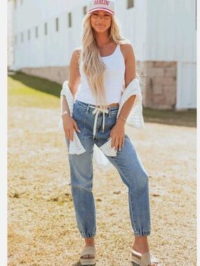 Judy Blue Pull on Jogger Jeans Women’s High Waist Blue JB88496 Size 3/26.